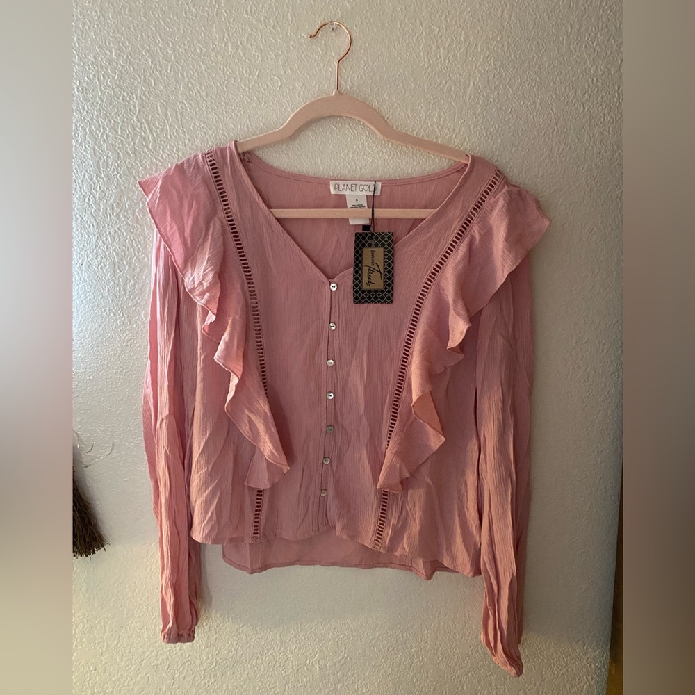 Planet Gold Pink Blouse